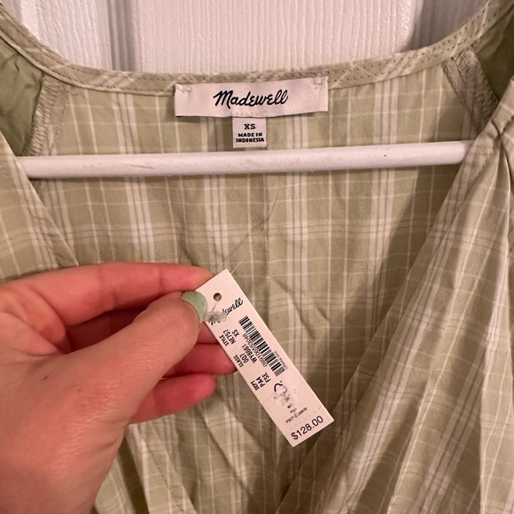Madewell Plaid Tied Waist MIDI Dress - Picture 7 of 7